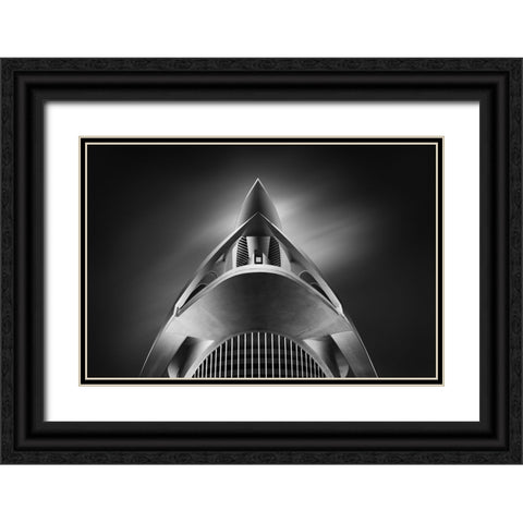 Palau De Les Arts Black Ornate Wood Framed Art Print with Double Matting by Figueras, Antoni