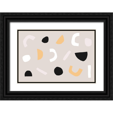 Abstract Get Together No 2 Black Ornate Wood Framed Art Print with Double Matting by uplusmestudio