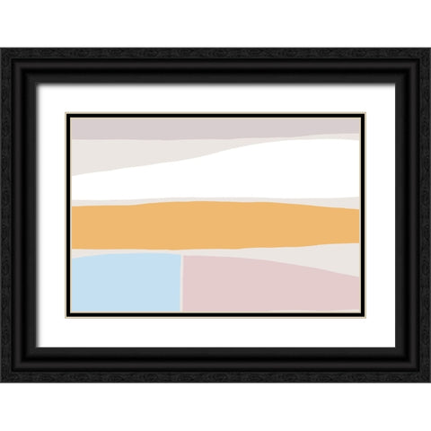 Feel Good Stripes Black Ornate Wood Framed Art Print with Double Matting by uplusmestudio