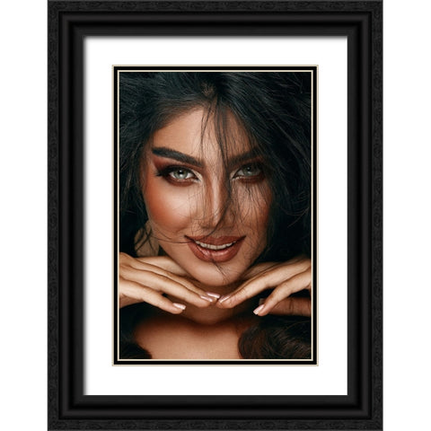 Her Eyes! Black Ornate Wood Framed Art Print with Double Matting by Behzadi Boroujeni, Amir