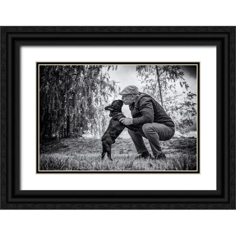 The Best Friend Black Ornate Wood Framed Art Print with Double Matting by Rebro, Marcel