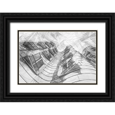 Top Floor Apartments Black Ornate Wood Framed Art Print with Double Matting by Schleicher-Schwarz, Roswitha