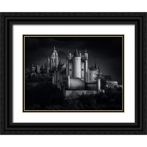 Segovia Medieval Black Ornate Wood Framed Art Print with Double Matting by Garcia, Helena