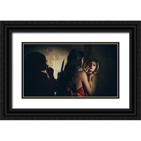 Shadow Black Ornate Wood Framed Art Print with Double Matting by Das, Prithul