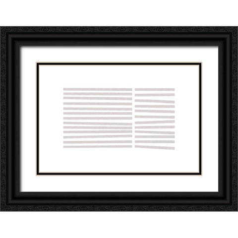 Calming Lines No 3 Black Ornate Wood Framed Art Print with Double Matting by uplusmestudio