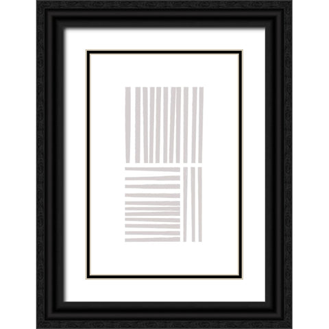 Calming Lines No 4 Black Ornate Wood Framed Art Print with Double Matting by uplusmestudio