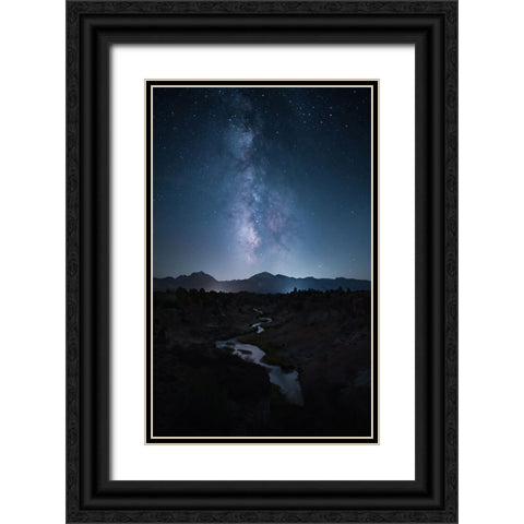 Restless Night Black Ornate Wood Framed Art Print with Double Matting by Zhang, Ling