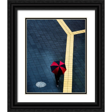 Y Black Ornate Wood Framed Art Print with Double Matting by Dong Hee, HAN