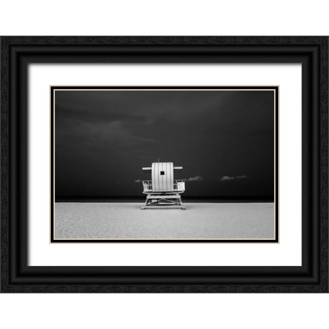 A different Miami Beach at Night Black Ornate Wood Framed Art Print with Double Matting by Peralta, Adrian