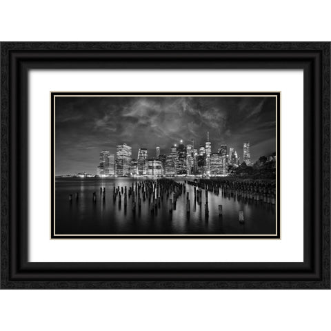 NYC Black Ornate Wood Framed Art Print with Double Matting by W, Joanna