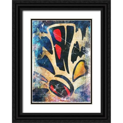 The abstraction Black Ornate Wood Framed Art Print with Double Matting by Kulik, Rafal