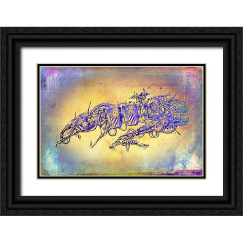 Velocide spaceship Black Ornate Wood Framed Art Print with Double Matting by Kulik, Rafal