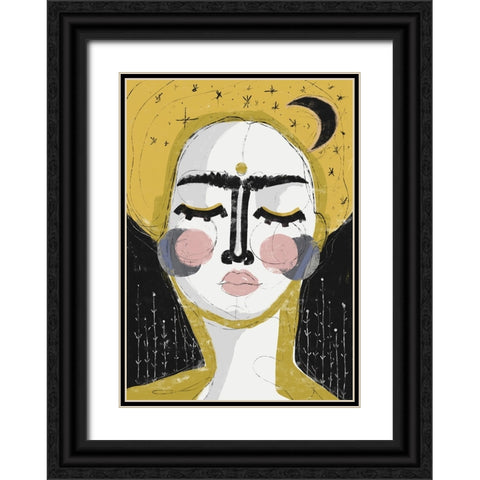 The Goddess Of The Night Black Ornate Wood Framed Art Print with Double Matting by Treechild