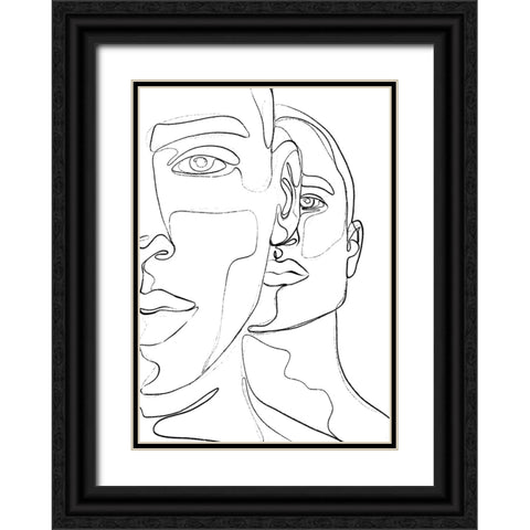 Men Black Ornate Wood Framed Art Print with Double Matting by Treechild