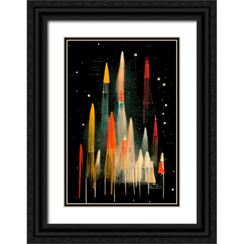 Rockets Black Ornate Wood Framed Art Print with Double Matting by Treechild