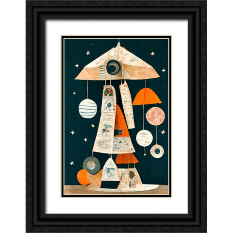 Ufo Mobile Black Ornate Wood Framed Art Print with Double Matting by Treechild