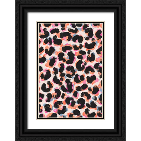 Cool Leo Pattern Black Ornate Wood Framed Art Print with Double Matting by Treechild