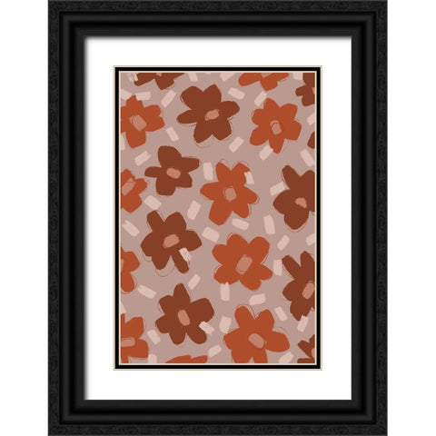 Pastel Flowers Black Ornate Wood Framed Art Print with Double Matting by Treechild