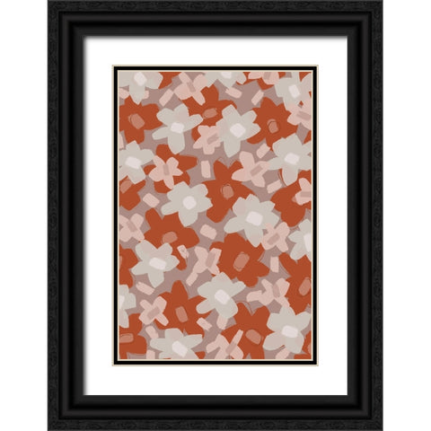 Cute Flowers Black Ornate Wood Framed Art Print with Double Matting by Treechild