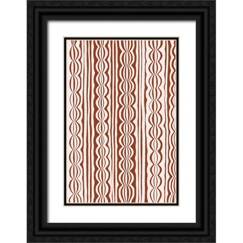 Curved Lines Black Ornate Wood Framed Art Print with Double Matting by Treechild