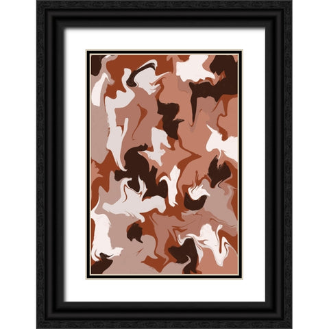 Liquid Colors Black Ornate Wood Framed Art Print with Double Matting by Treechild