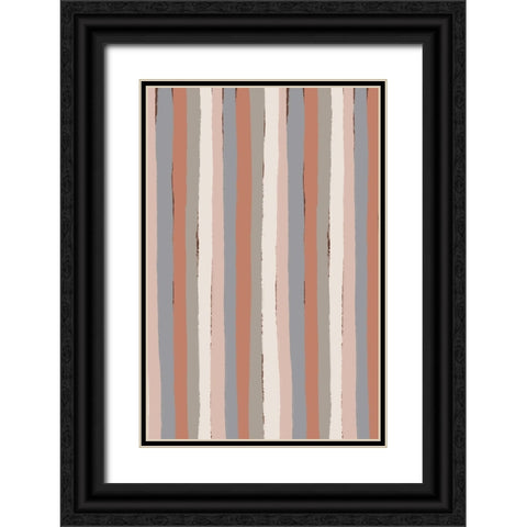 Pastel Stripes Black Ornate Wood Framed Art Print with Double Matting by Treechild