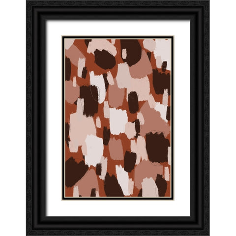 Thick Brown Strokes Black Ornate Wood Framed Art Print with Double Matting by Treechild