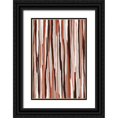 Pastel Thin Stripes Black Ornate Wood Framed Art Print with Double Matting by Treechild
