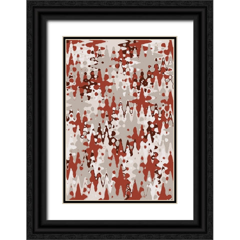 Liquid Beige Brown Pattern Black Ornate Wood Framed Art Print with Double Matting by Treechild