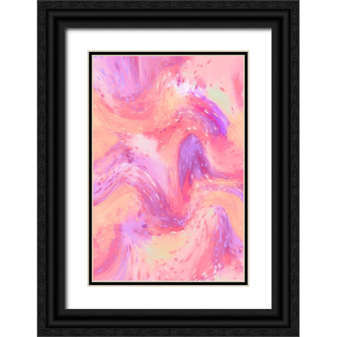 Pastel Space Pattern Black Ornate Wood Framed Art Print with Double Matting by Treechild