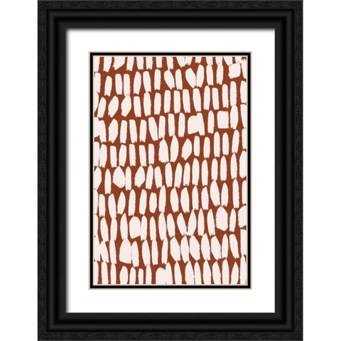 Simple White Strokes Black Ornate Wood Framed Art Print with Double Matting by Treechild