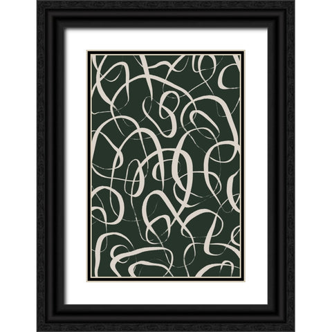 Beige Circles Black Ornate Wood Framed Art Print with Double Matting by Treechild