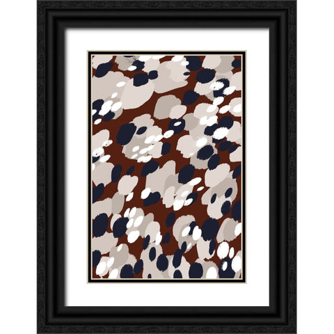 Berry Pattern Black Ornate Wood Framed Art Print with Double Matting by Treechild