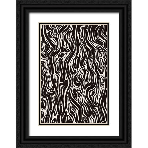 Tree Bark Pattern Black Ornate Wood Framed Art Print with Double Matting by Treechild