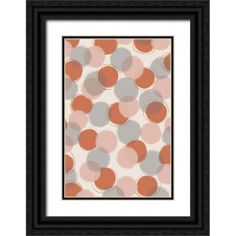 Pastel Dots Black Ornate Wood Framed Art Print with Double Matting by Treechild