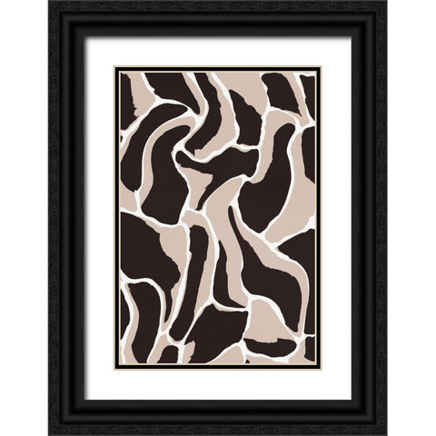 Brown Animal Pattern Black Ornate Wood Framed Art Print with Double Matting by Treechild
