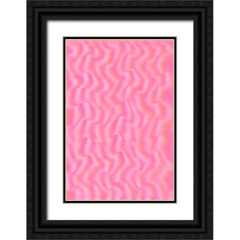 Pink Silk Pattern Black Ornate Wood Framed Art Print with Double Matting by Treechild