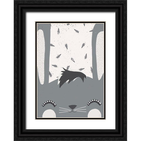 Little Bunny Black Ornate Wood Framed Art Print with Double Matting by Treechild