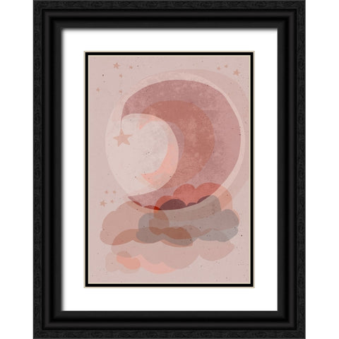 Gentle Moon Black Ornate Wood Framed Art Print with Double Matting by Treechild