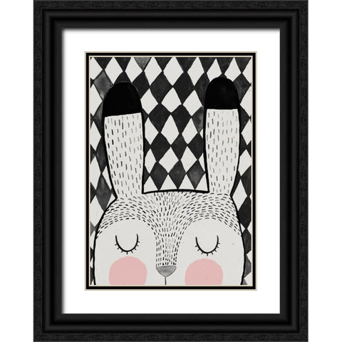 Bunny Black Ornate Wood Framed Art Print with Double Matting by Treechild