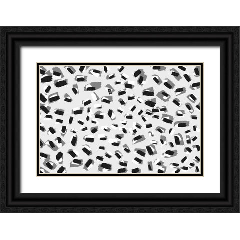 Short Strokes Square Black Ornate Wood Framed Art Print with Double Matting by Treechild