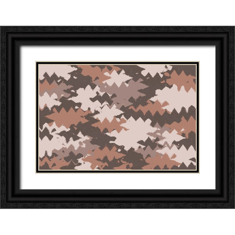 Shaky Pastel Pattern Square Black Ornate Wood Framed Art Print with Double Matting by Treechild