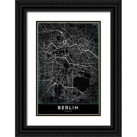 Berlin Black Ornate Wood Framed Art Print with Double Matting by StudioSix