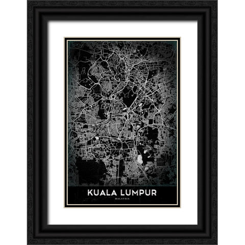 Kuala Lumpur Black Ornate Wood Framed Art Print with Double Matting by StudioSix