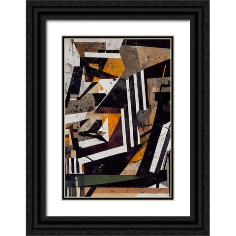 Collage No 1 Black Ornate Wood Framed Art Print with Double Matting by Treechild