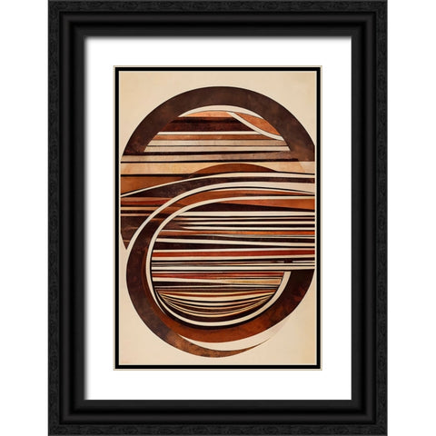Curved Wood Black Ornate Wood Framed Art Print with Double Matting by Treechild