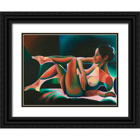 Solarized Roundism - 07-03-22 Black Ornate Wood Framed Art Print with Double Matting by Akkers, Corne