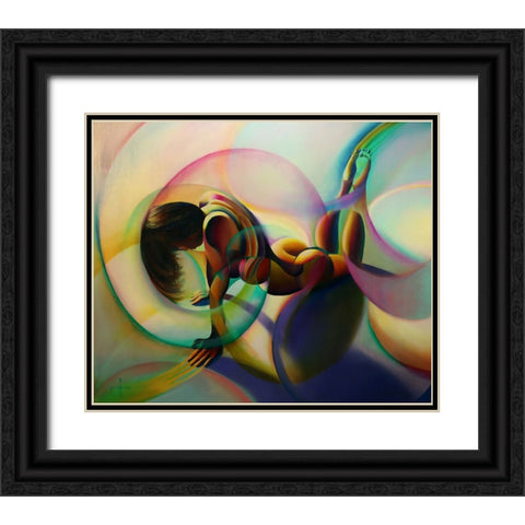 Roundism - 02-12-14 Black Ornate Wood Framed Art Print with Double Matting by Akkers, Corne