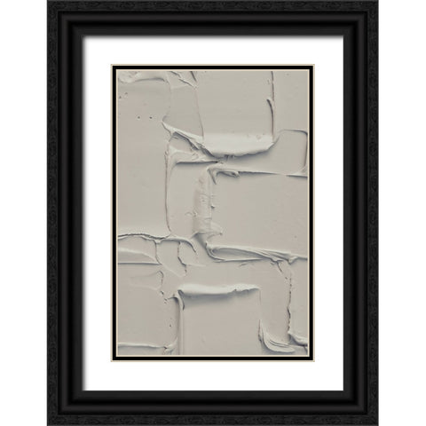 Mud Texture 13 Beige Black Ornate Wood Framed Art Print with Double Matting by Pictufy Studio III