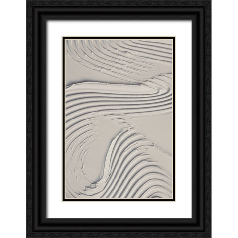 Mud Texture 14 Beige Black Ornate Wood Framed Art Print with Double Matting by Pictufy Studio III